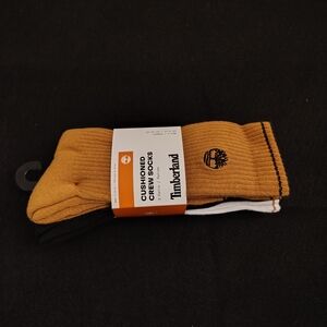 Timberland Men's Crew Socks - Mustard, Black, and White